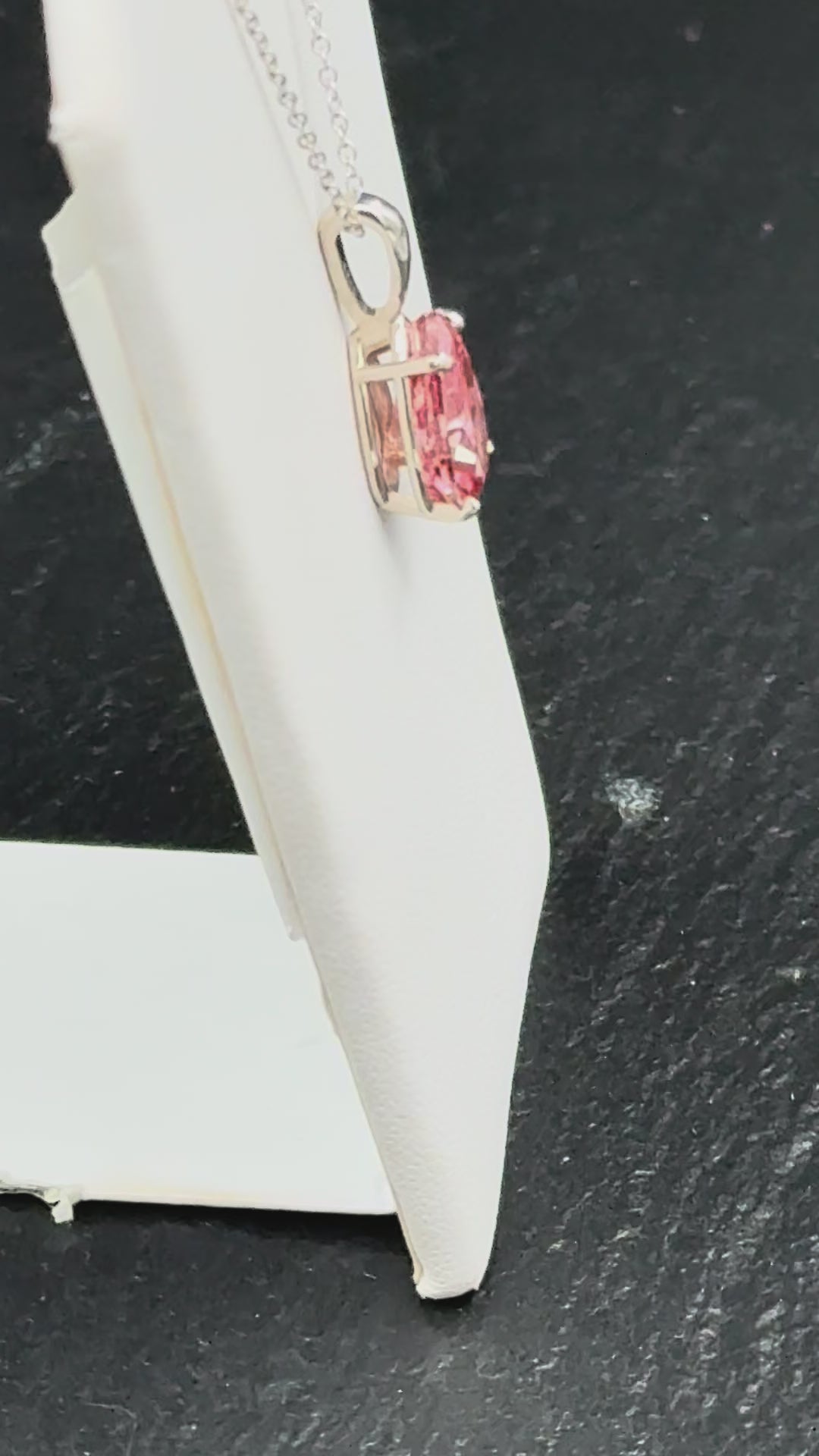 14K White Gold Pink Lab Diamond Necklace-$2,979